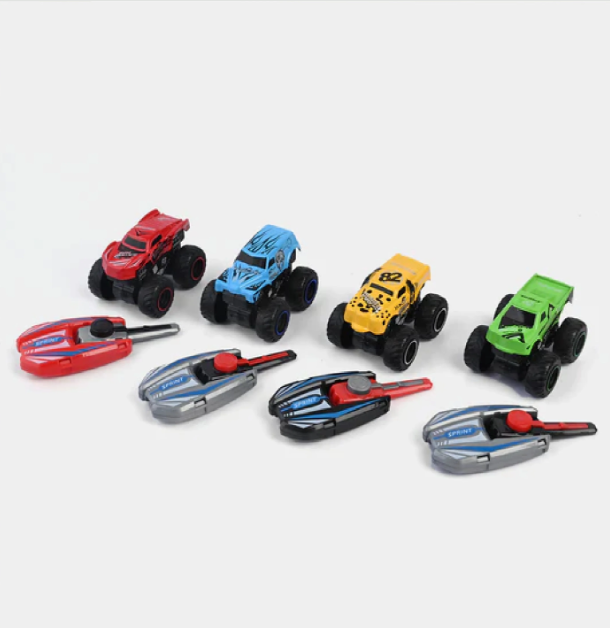 Hot Wheels Alloy Monster Truck With Ejector Key Action For Kids - 8 Pcs